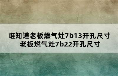 谁知道老板燃气灶7b13开孔尺寸 老板燃气灶7b22开孔尺寸